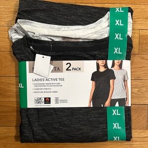 Mondetta Women's Short Sleeve Tees - Black and Gray/White